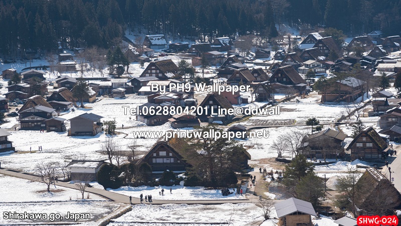 วอลเปเปอร์ภาพวิวหมู่บ้านชิรากาวะโกะ ประเทศญี่ปุ่น